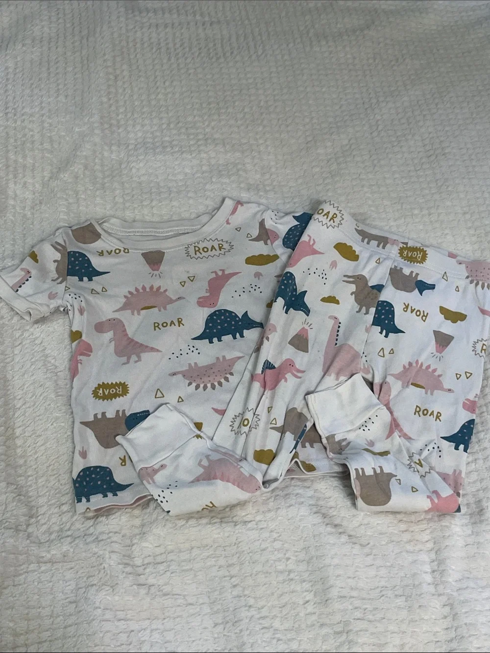 Old Navy Girls' Two-Piece Dinosaur Pajama Sets - Pink & White
